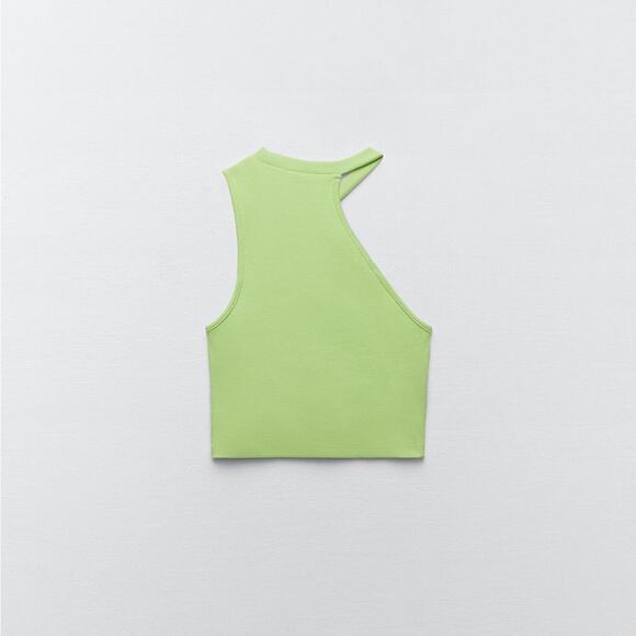 Zara Asymmetrical Ribbed Cutout Crop Top - Picture 8 of 10